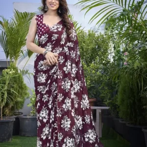 Daily Wear Raniar georgette Saree with unstitched Blouse Piece