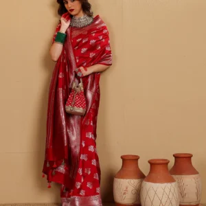 WOVEN RED KATAN SILK SAREE