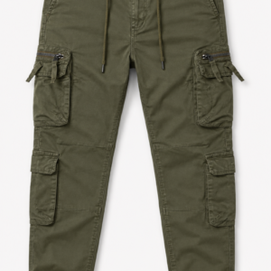 Men’s Olive Green Tactical Cargo Joggers – Streetwear Utility Pants