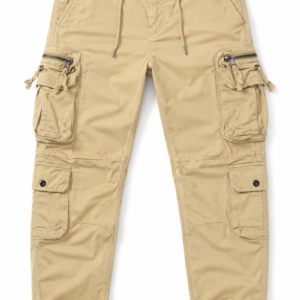Men’s Beige Tactical Cargo Joggers – Premium Streetwear Pants